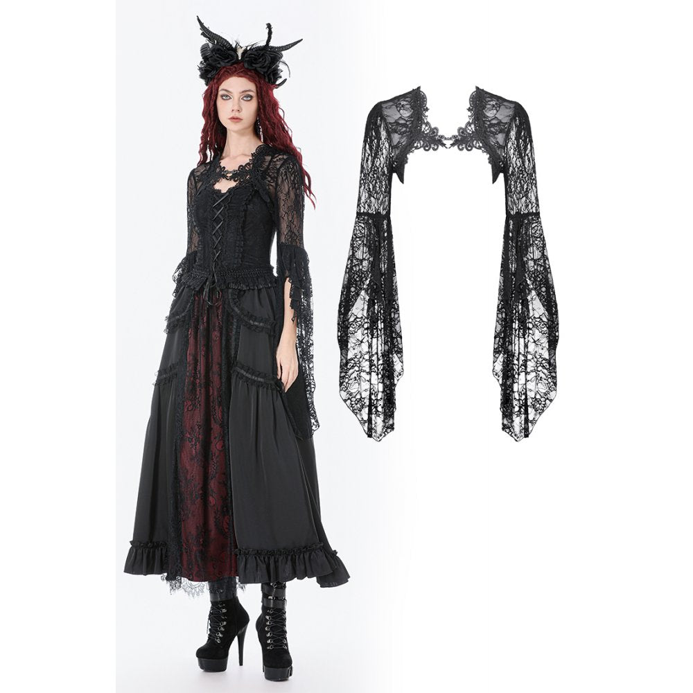 Dark In Love Lilith 3D Lace Bell Sleeve Cape