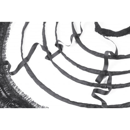 Dark in Love Gothic Hoop Cage Skirt with Lace Trim in Black