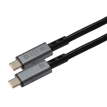 Maplin USB-C to USB-C V4.0 8K 240W PD Braided Cable - Black, 1m