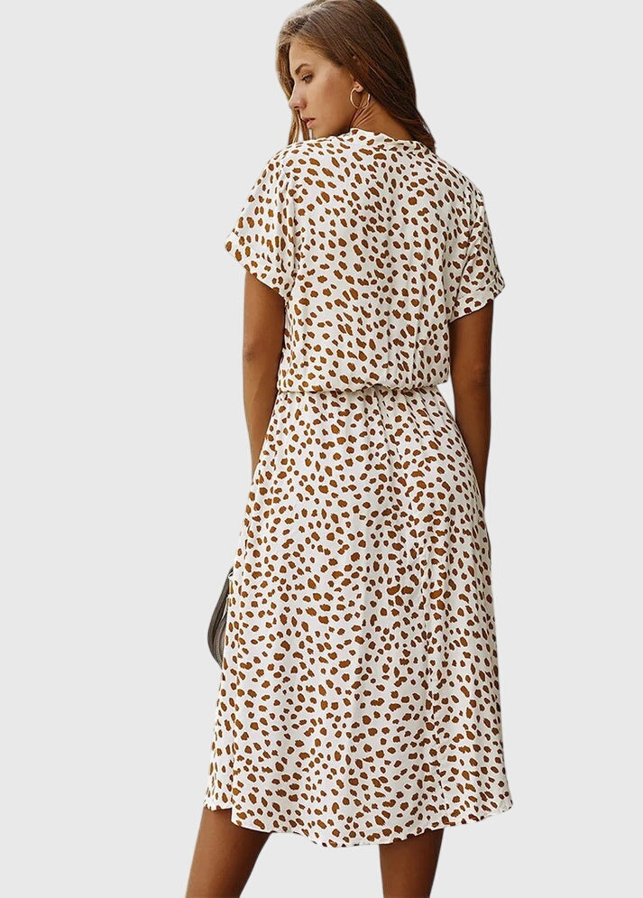 Amber - Printed V-Neck Dress
