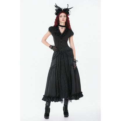 Dark in Love Courtly Cross Gem Gothic Blouse