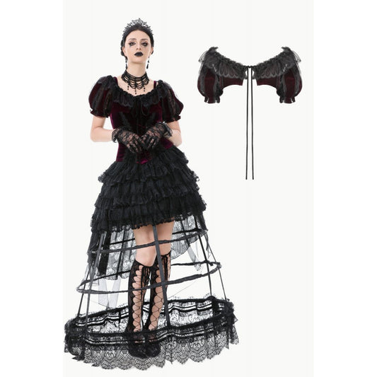 Dark in Love Isolde Velvet & Lace Puff Sleeve Bolero