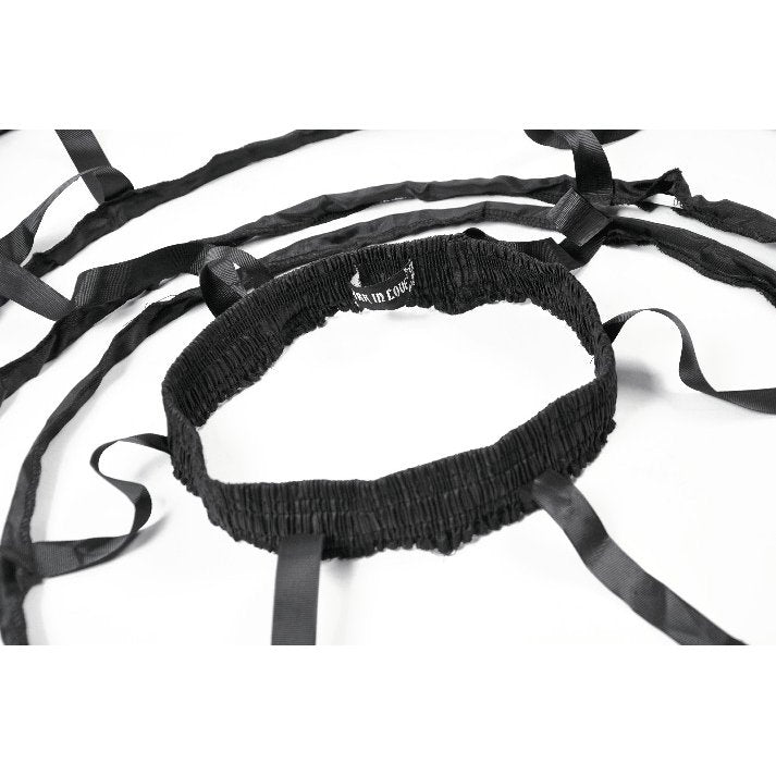 Dark in Love Gothic Hoop Cage Skirt with Lace Trim in Black