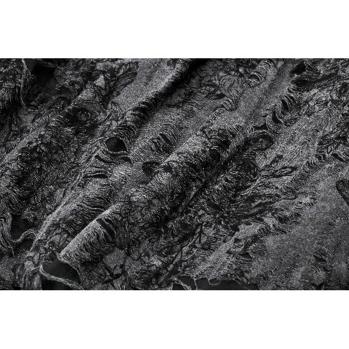 Dark in Love Elandra Layered Lace Handkerchief Hem Goth Skirt in Charcoal Black