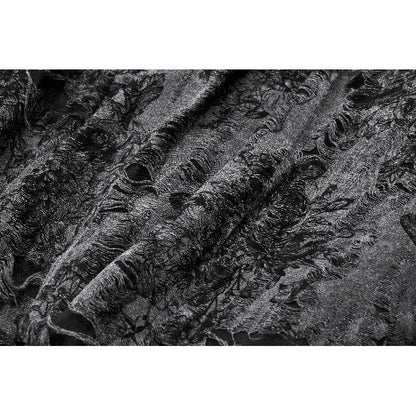 Dark in Love Elandra Layered Lace Handkerchief Hem Goth Skirt in Charcoal Black