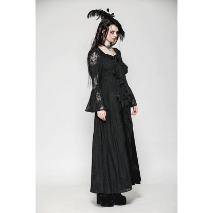 Dark in Love Emersyn Elegant Gothic Lace-Trimmed Long Robe