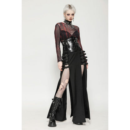 Dark in Lia Punk Love Patent Leather Waist Corset with Metal Accents