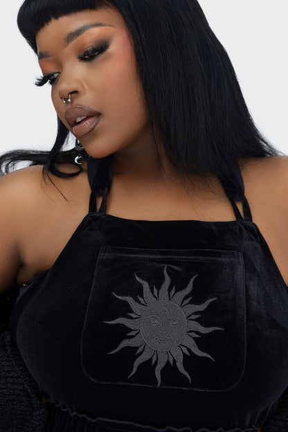 Killstar Ascended Velvet Maxi Pinafore Dress