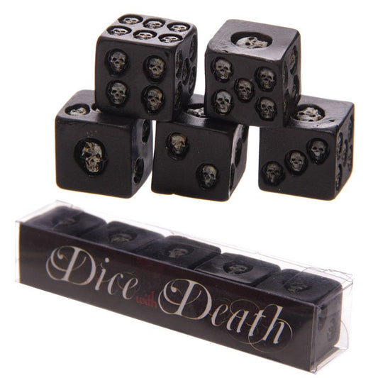 Gothic Gifts Black Skull Dice - Pack of 5