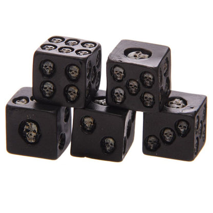 Gothic Gifts Black Skull Dice - Pack of 5