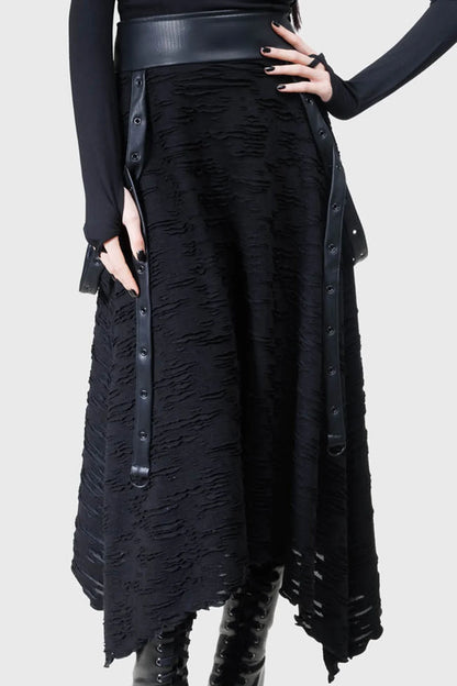 Killstar Gloomara Textured Jersey Skirt