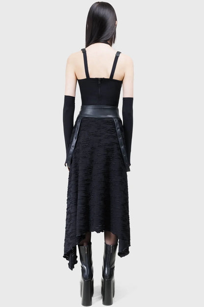 Killstar Gloomara Textured Jersey Skirt