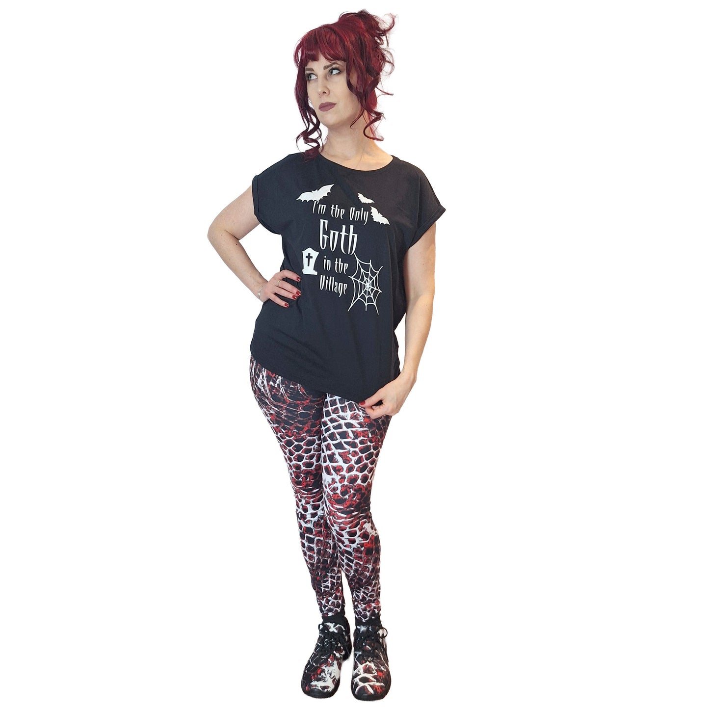 “I’m the Only Goth in the Village” Women’s Extended Shoulder T-Shirt – Gothic Attitude
