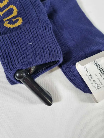 Gucci Blue Gucci Logo Print Detail Socks Size: Small