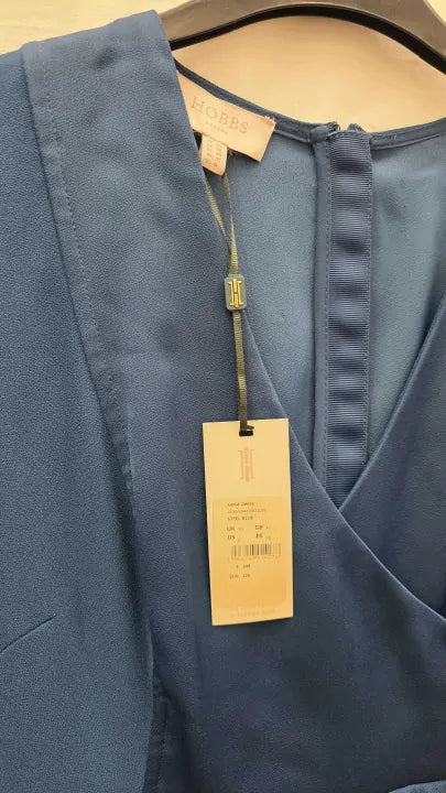 Hobbs London - Blue Saige Midi Dress  Size: Uk 10