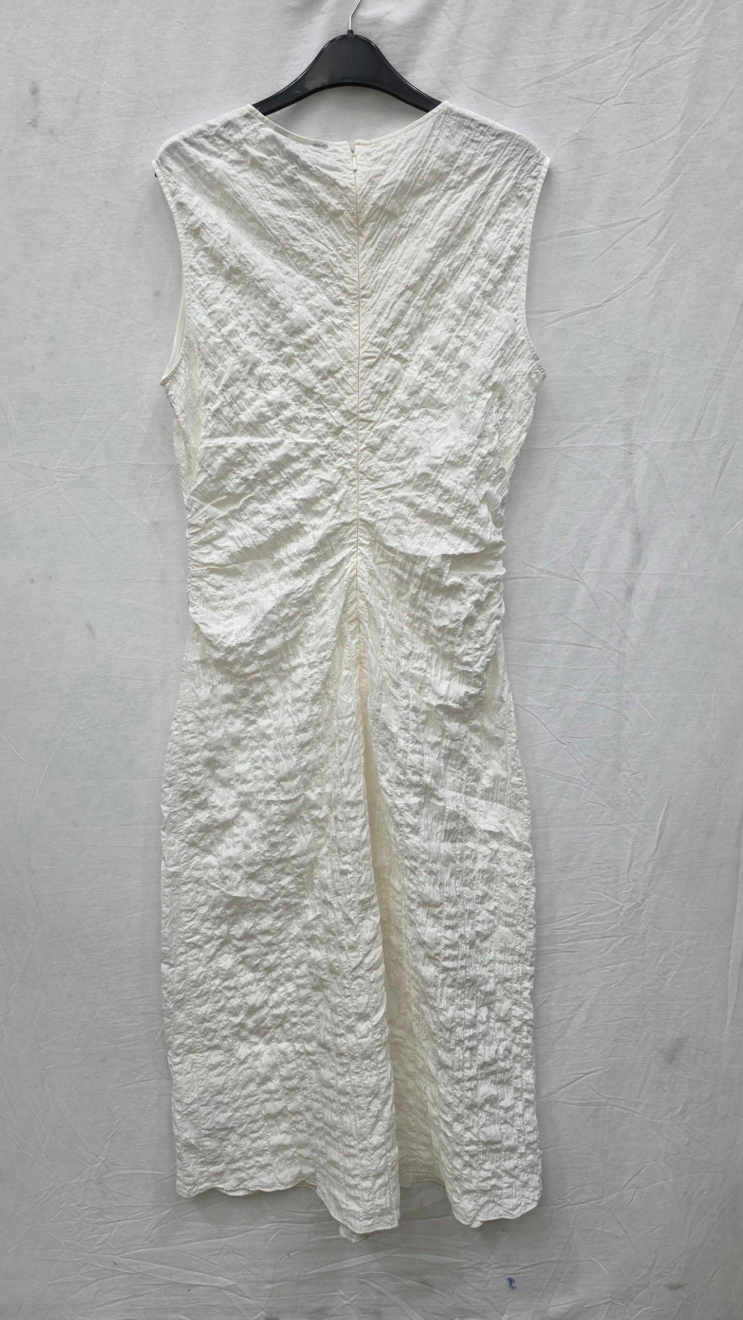 Whistles - Ecru Lori Textured Midi Dress Size: Uk 12