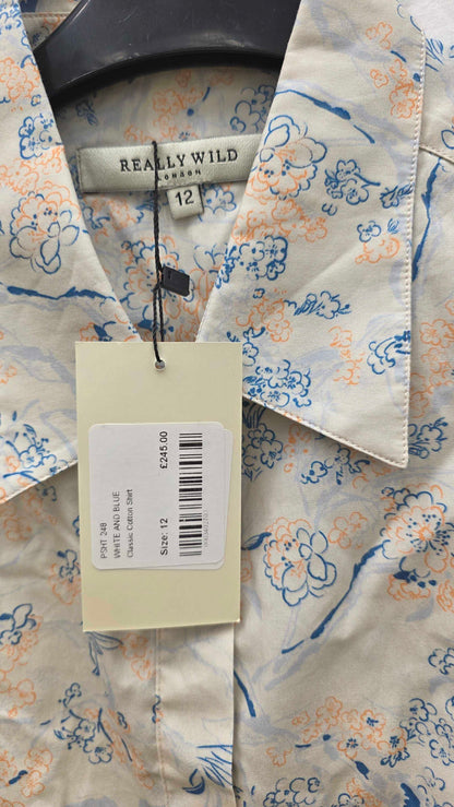 Really Wild Ivory Saville Liberty Printed Shirt Size: Uk 12