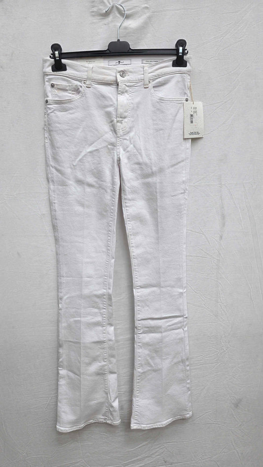 7 For All Mankind - White Bootcut Stretch Jeans Size: 29
