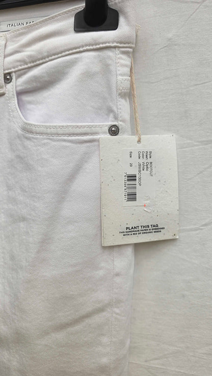 7 For All Mankind - White Bootcut Stretch Jeans Size: 29