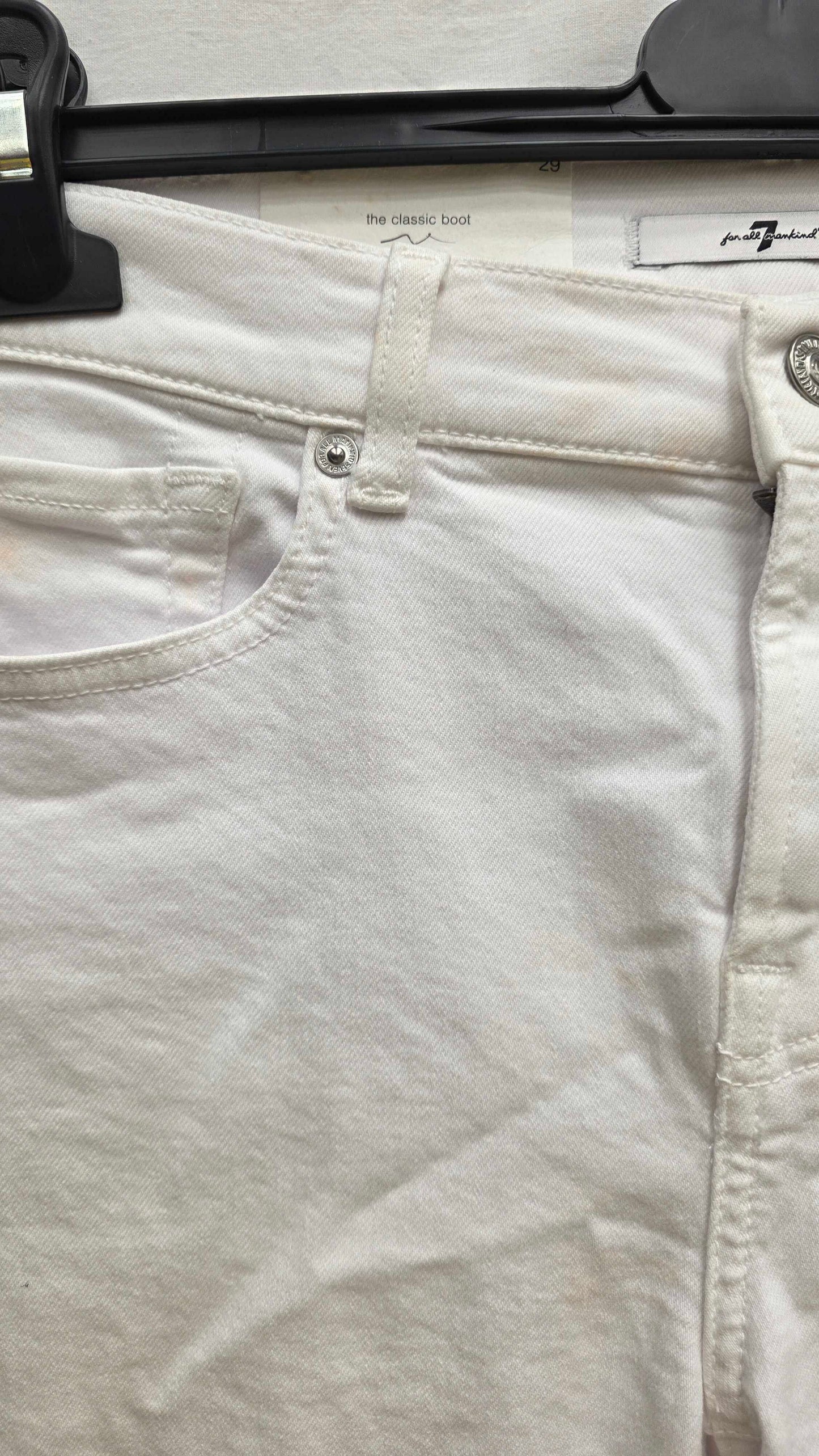 7 For All Mankind - White Bootcut Stretch Jeans Size: 29