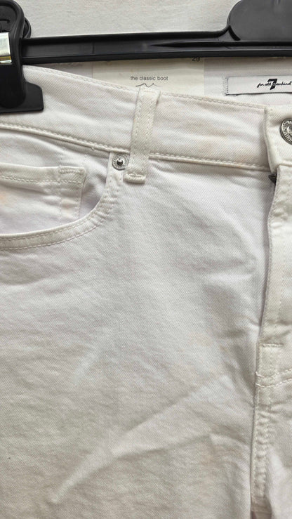 7 For All Mankind - White Bootcut Stretch Jeans Size: 29