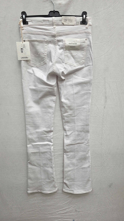 7 For All Mankind - White Bootcut Stretch Jeans Size: 29
