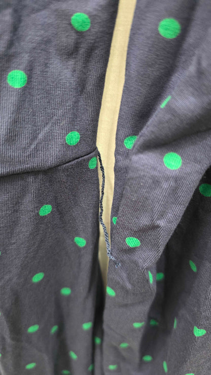 Khloe Navy And Green Spot Jersey Wrap Dress Size: Uk 12
