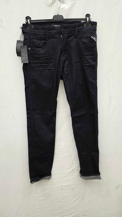 Replay - Dark Denim Anbass Slim Stretch Jeans Size: 30X32