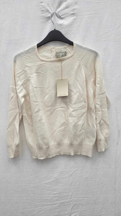 Scott & Scott London-button Back Crew Cream Size: Uk 10