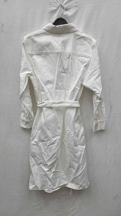 Theory White Bracelet Cotton Blend Dress Size: Small