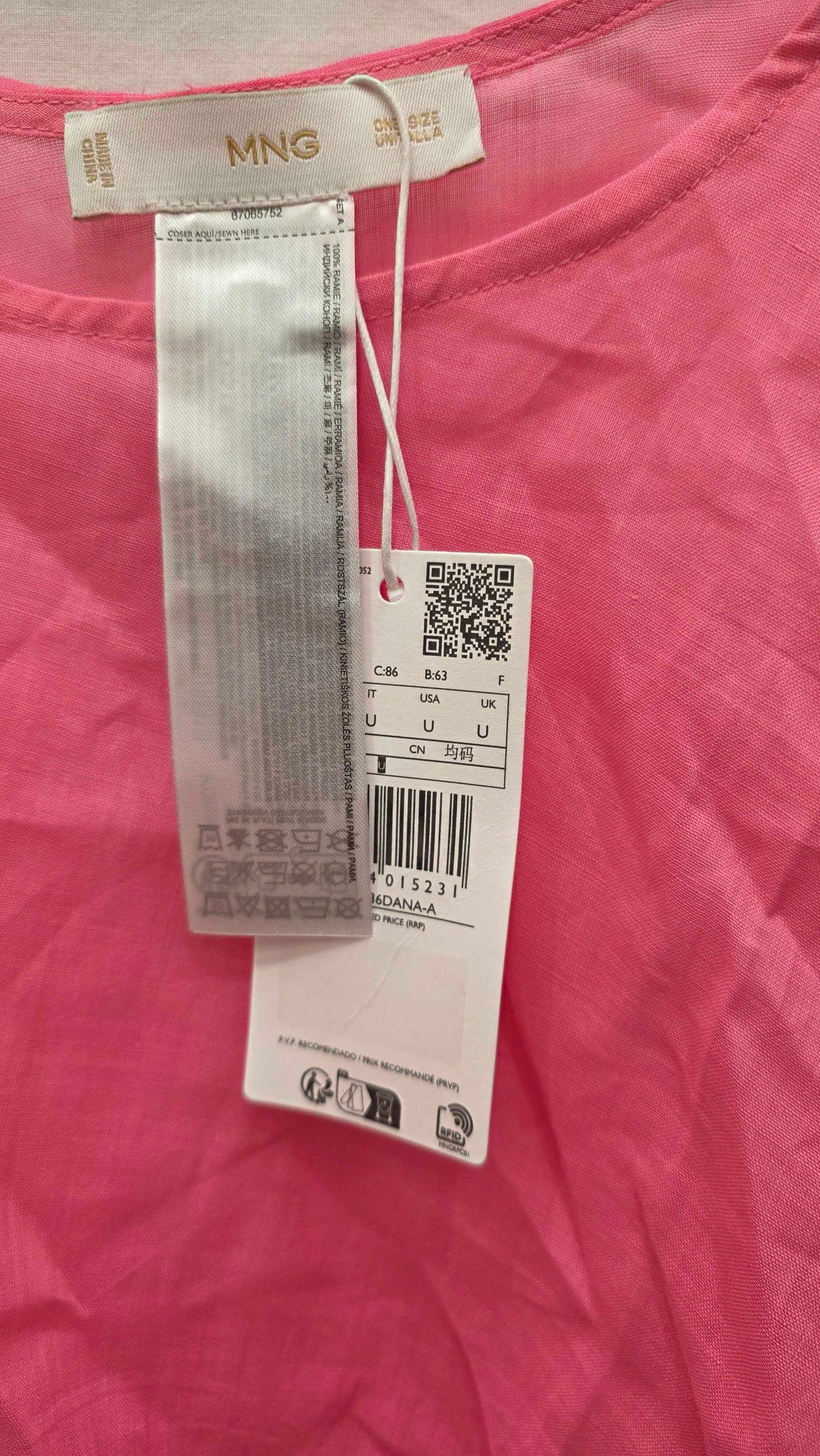 Mango - Baby Pink Poncho Top Size: One Size