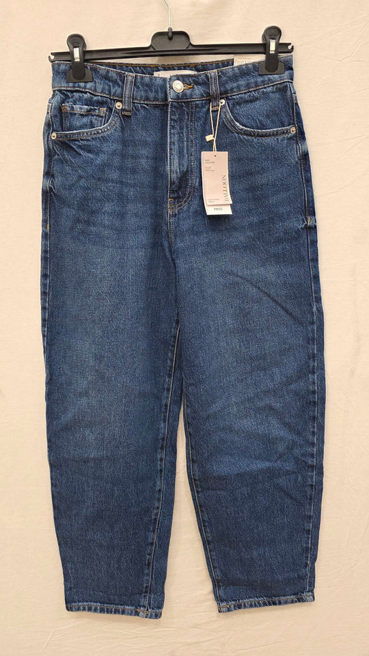 Mango Blue-blue High-waist Jeans Size: Uk 8