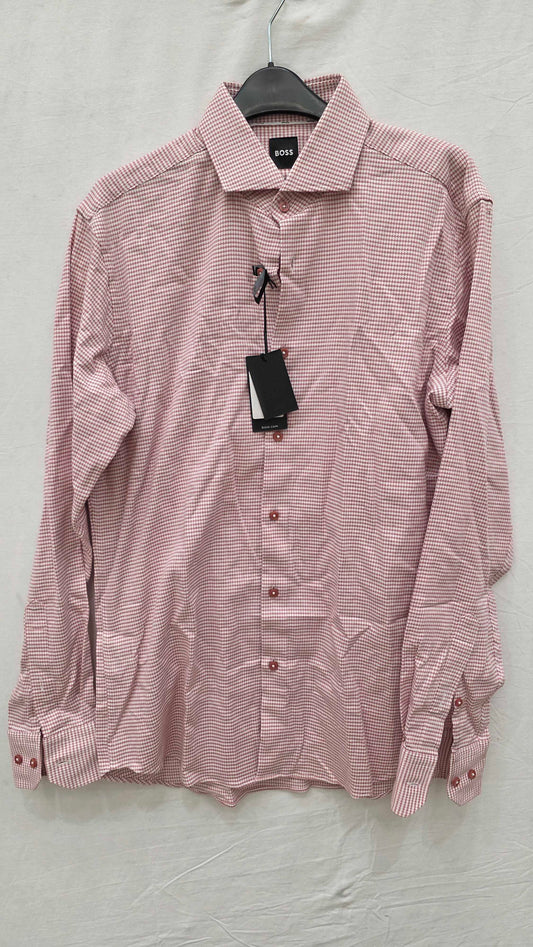 Boss Pink Joe Stretch Cotton Shirt Size: 15.75