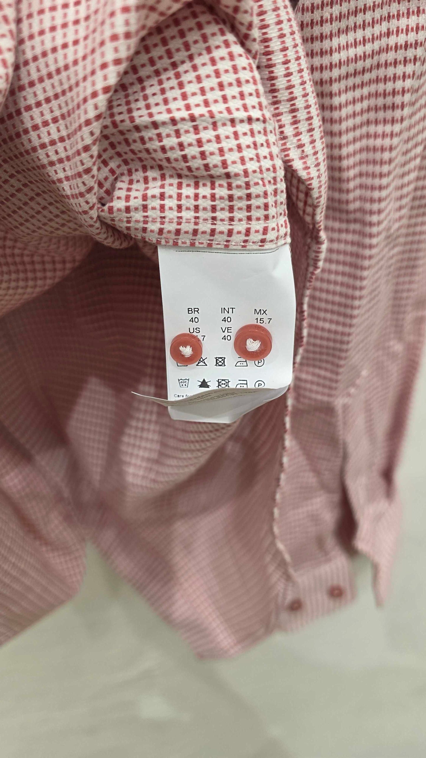 Boss Pink Joe Stretch Cotton Shirt Size: 15.75