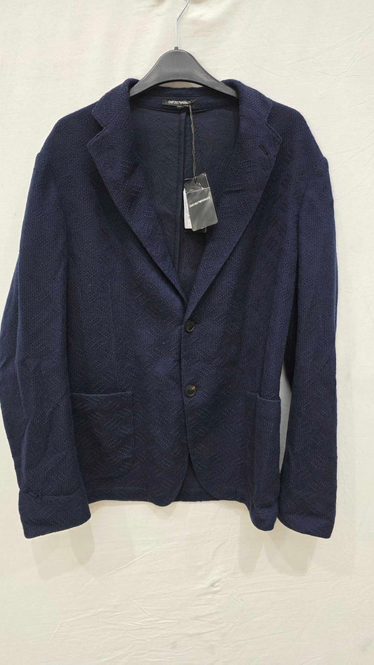 Emporio Armani - Navy Textured Wool Blazer Size: 40
