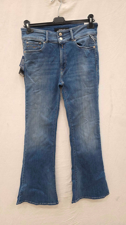 Replay - Blue New Luz Flare Stretch Jeans Size: 30X30