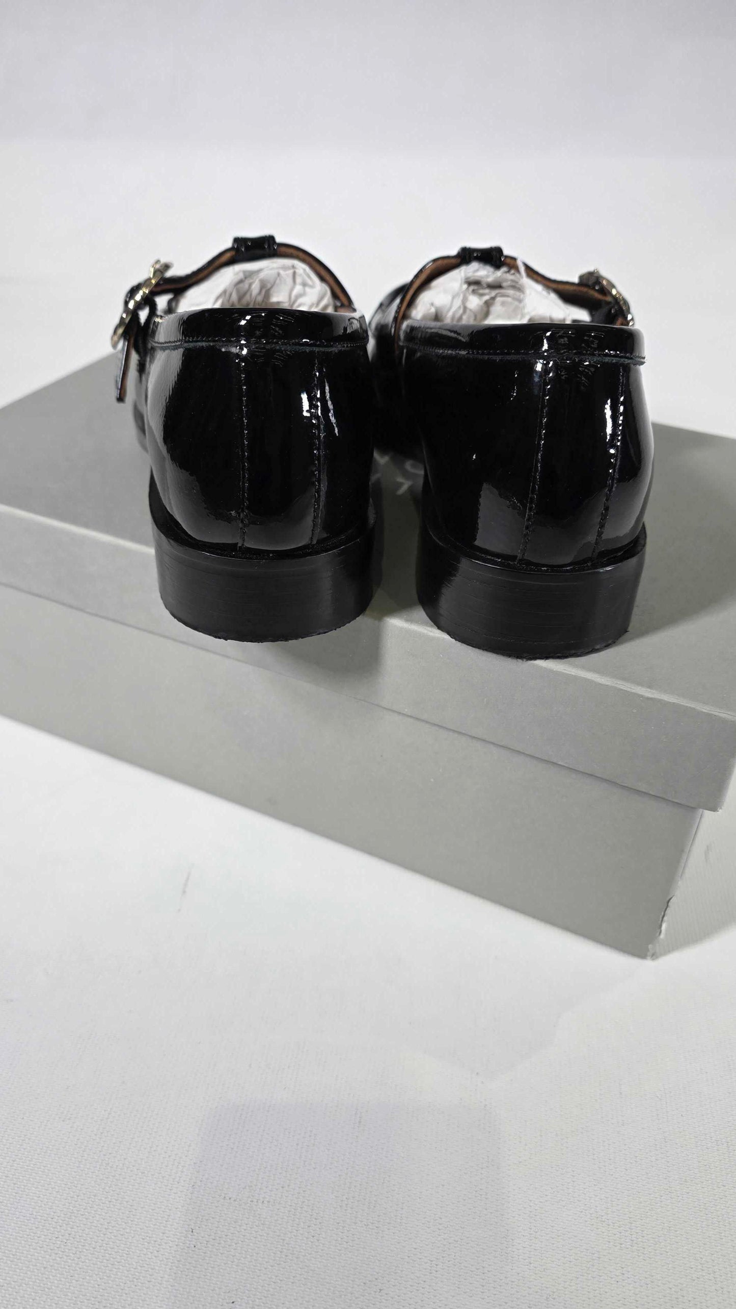 Oliver Bonas - Black Mary Jane Twist Buckle Loafer Size: Uk 3