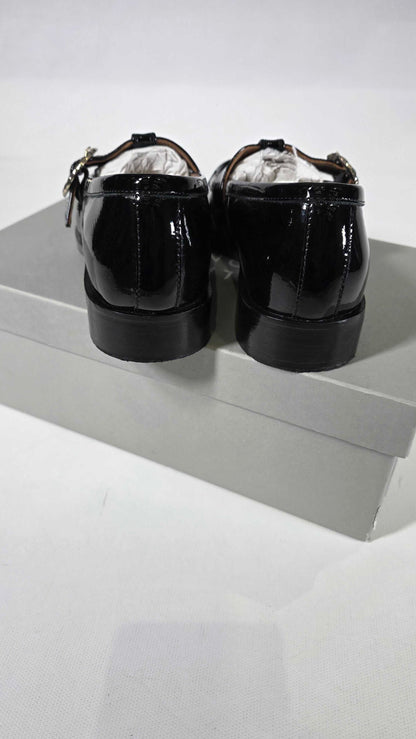 Oliver Bonas - Black Mary Jane Twist Buckle Loafer Size: Uk 3