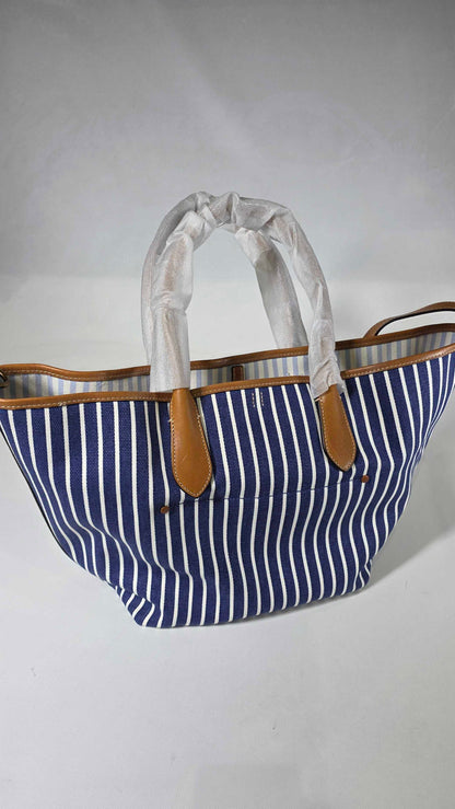 Bellport Striped Canvas Medium Tote Polo Ralph Lauren Size: *