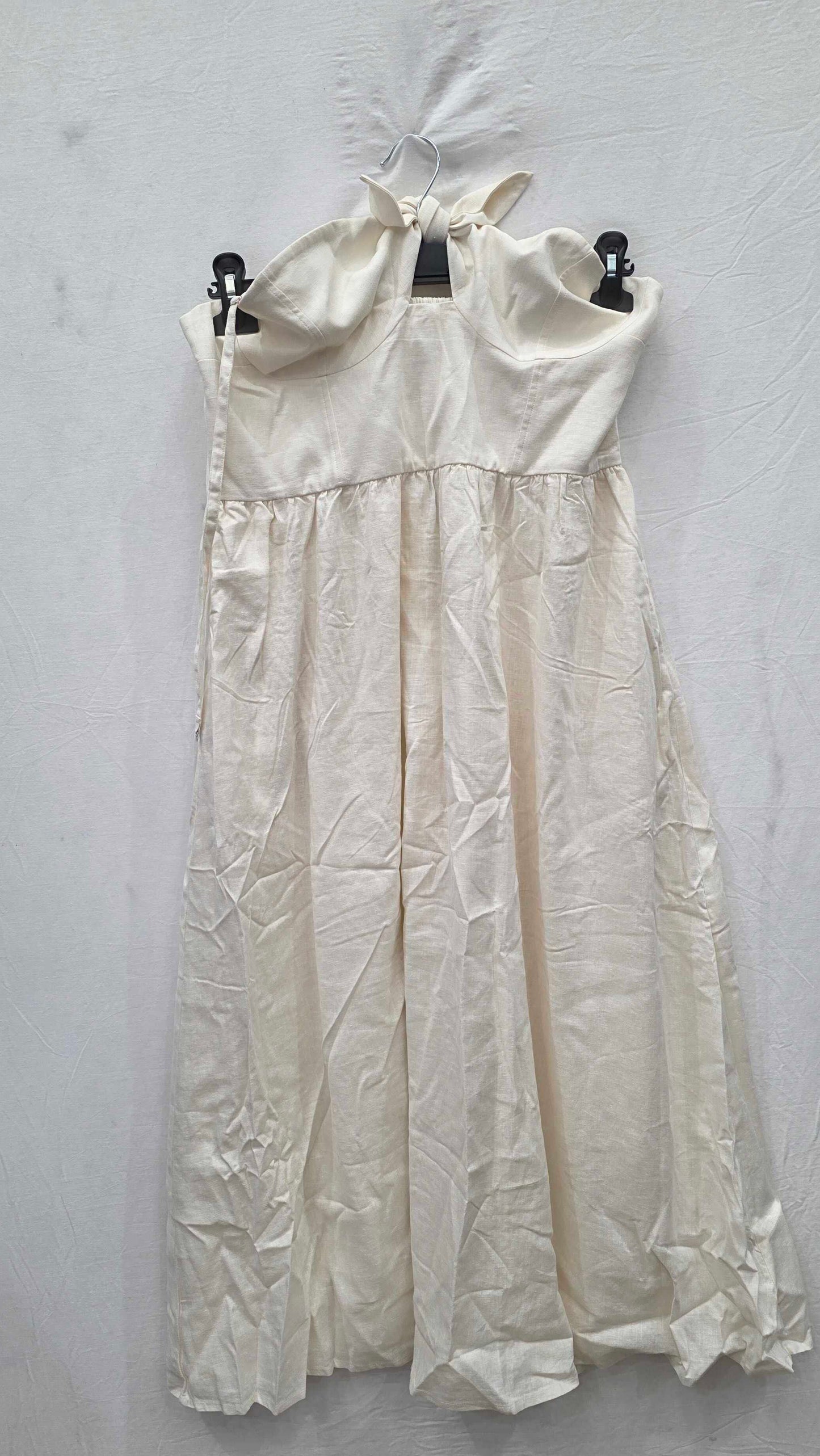 Solid & Striped - Cream Auroa Midi Dress - Beige Size: Large