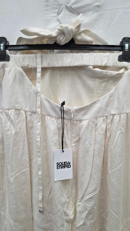 Solid & Striped - Cream Auroa Midi Dress - Beige Size: Large