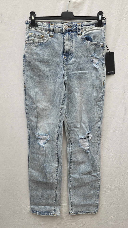 True Religion - Light Blue Sarah Straight Stretch Jeans Size: 27