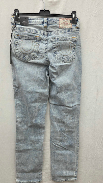 True Religion - Light Blue Sarah Straight Stretch Jeans Size: 27