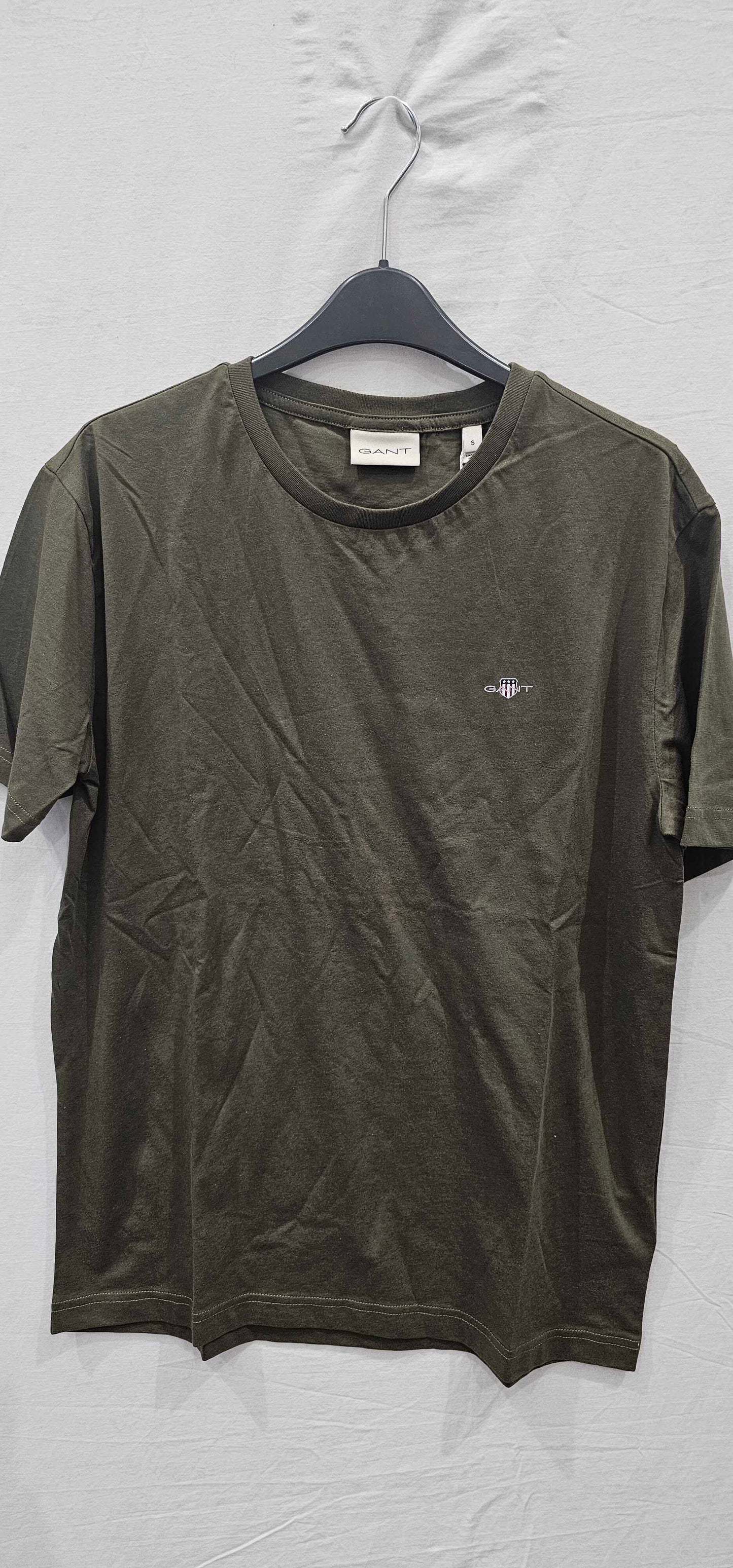 Gant - Khaki Crew Neck Cotton T-shirt - Green Size: S deal !!