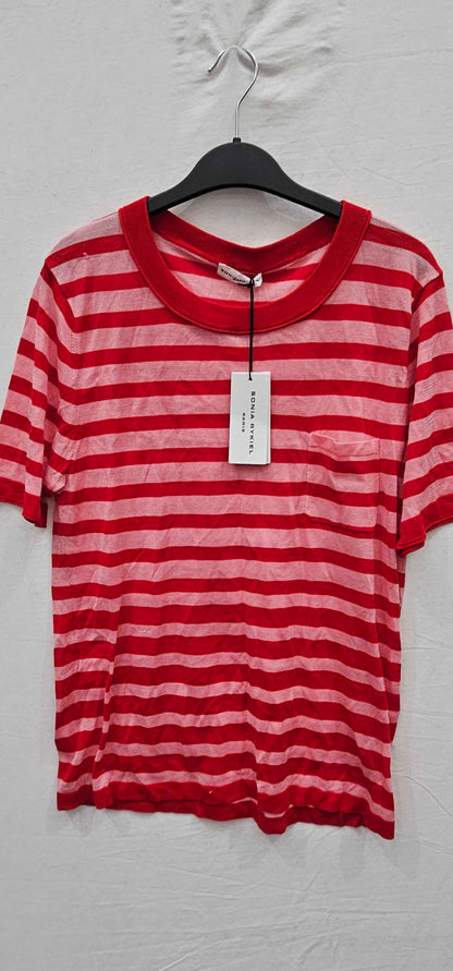 Sonia Rykiel -Red / Pink Striped Top Size: M
