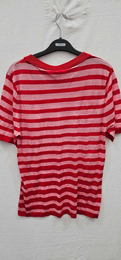 Sonia Rykiel -Red / Pink Striped Top Size: M
