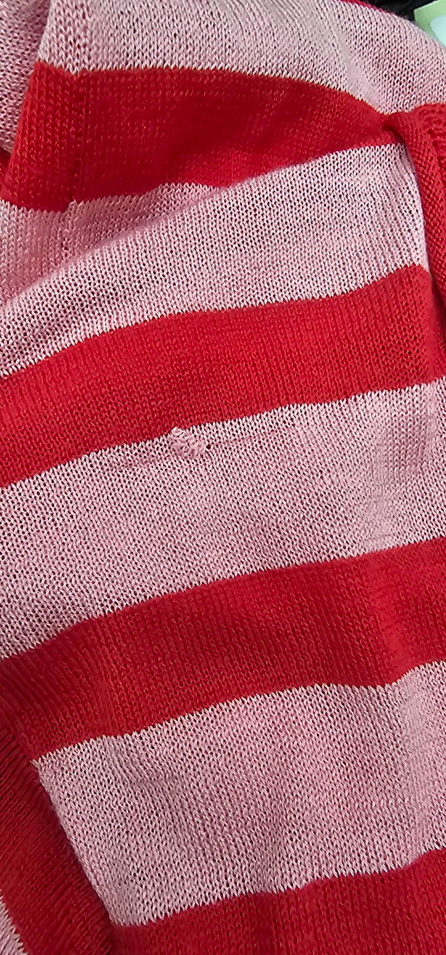 Sonia Rykiel -Red / Pink Striped Top Size: M
