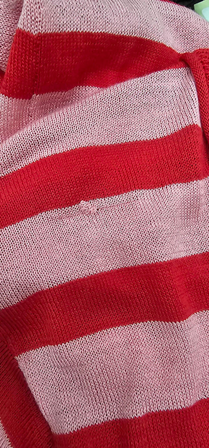 Sonia Rykiel -Red / Pink Striped Top Size: M