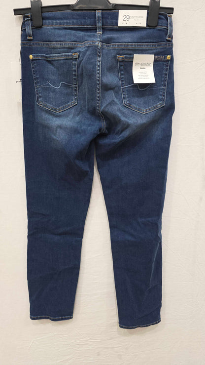 7 For All Mankind - Dark Blue Roxanne Slim Stretch Jeans Size: 29