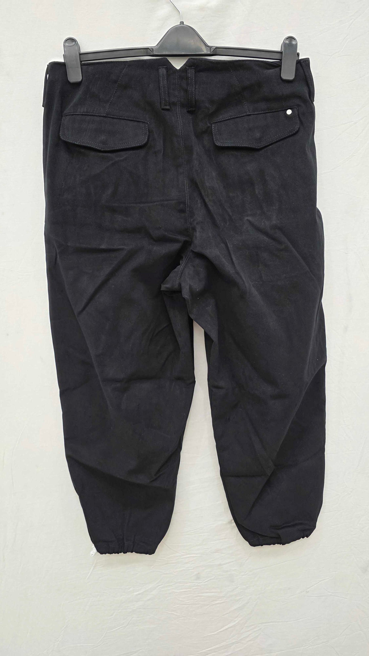 Emporio Armani - Navy Drawstring Cotton Blend Trousers Size: 32